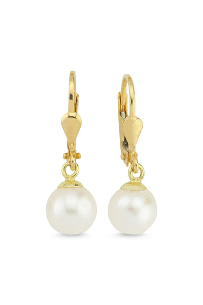 White Pearl Gold Earrings (2,1) Extraordinary Earrings